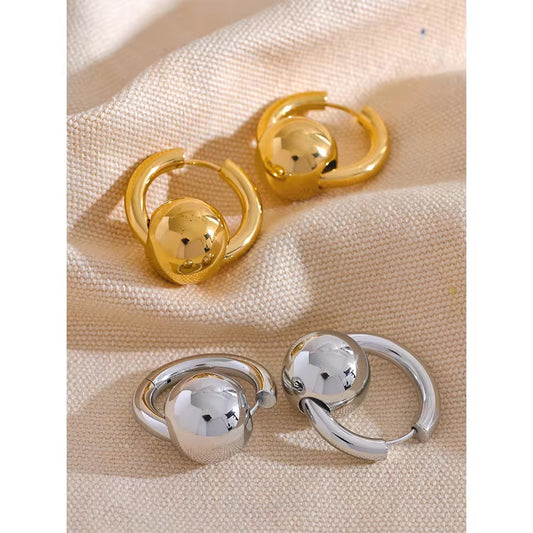 Stålörhängen med 18K förgyllning 27MM / 25MM