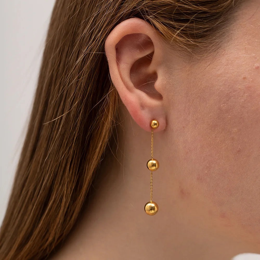 Stålörhängen med 18K förgyllning 50MM