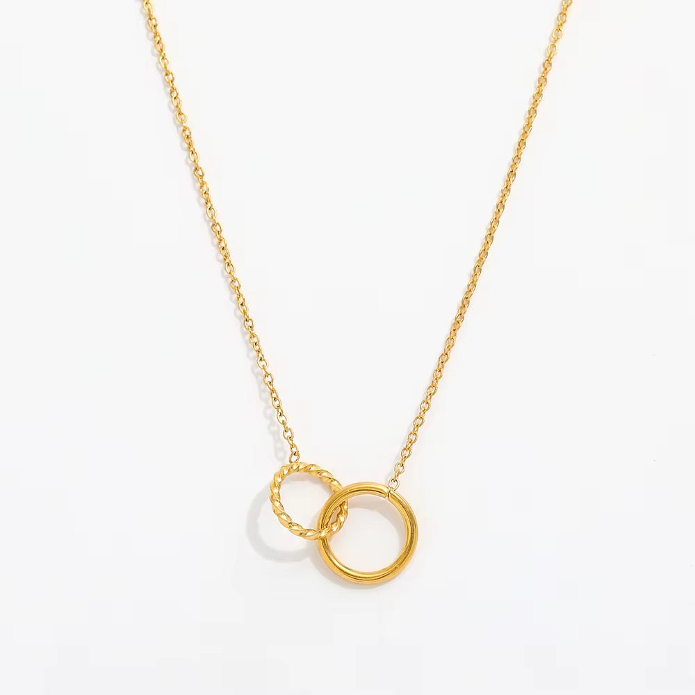 Stålhalsband med 18K förgyllning 42+5 cm