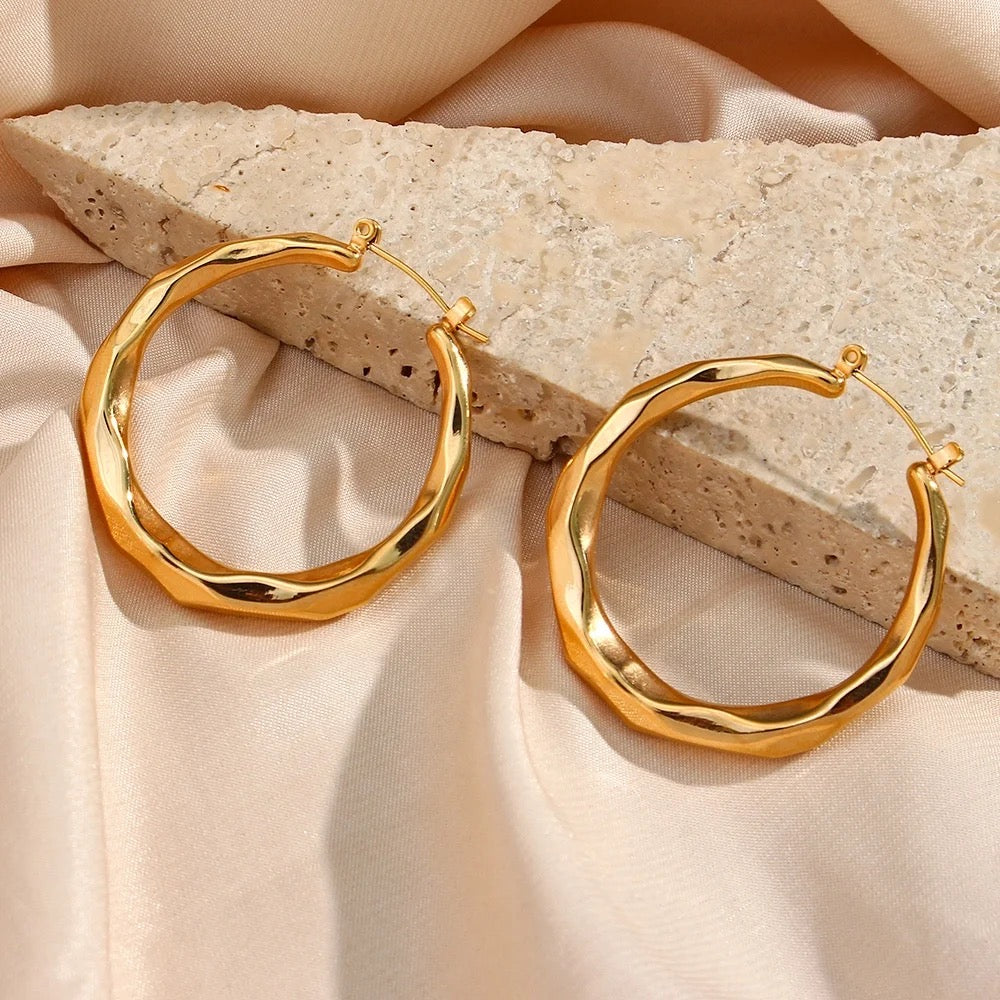 Stålörhängenmed 18K förgyllning 42MM / 40MM