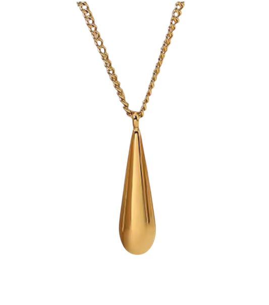 Stålhalsband med 18K förgyllning 61+5 cm