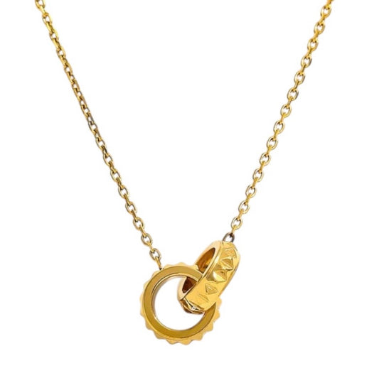 Stålhalsband med 18K förgyllning 40-5 cm