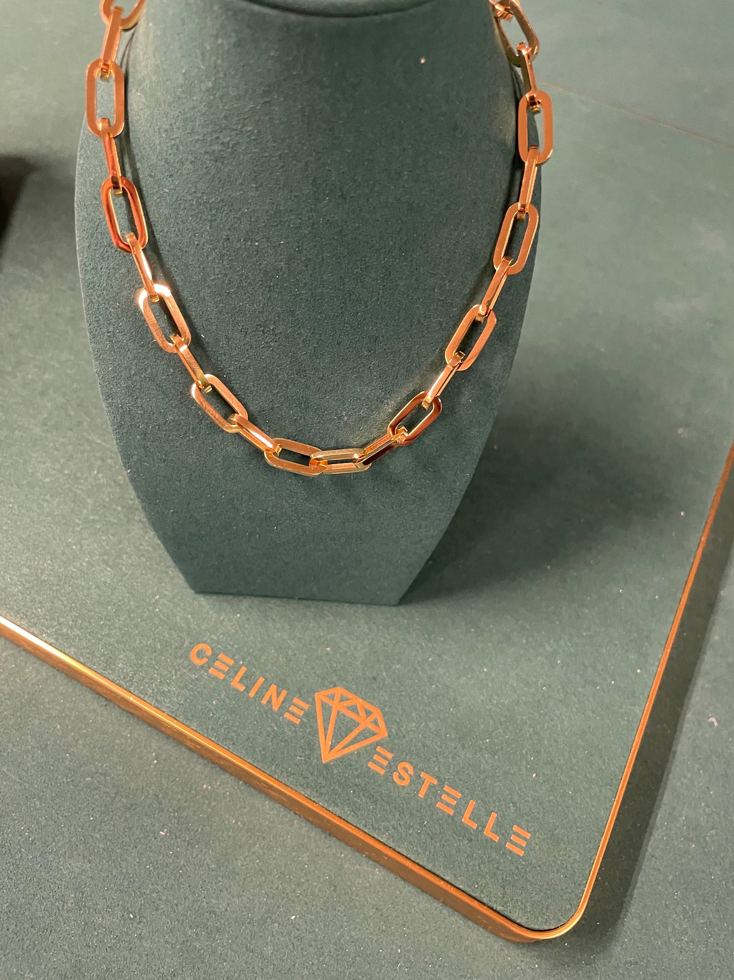 Stålhalsband med 18K förgyllning 40+5 cm