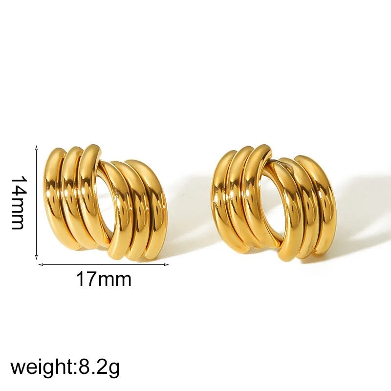 Stålörhängen med 18K förgyllning 14MM / 17MM