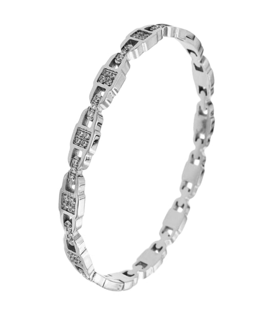 Stålarmband med CZ 4MM