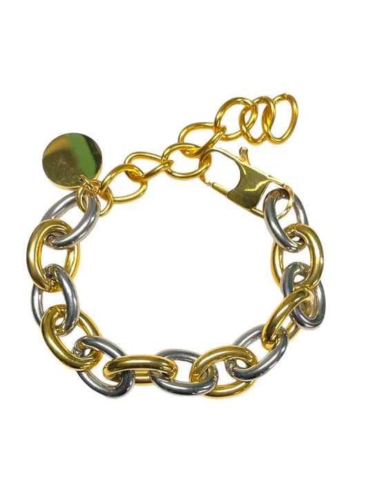 Stålarmband med 18K förgyllning 17+7 cm