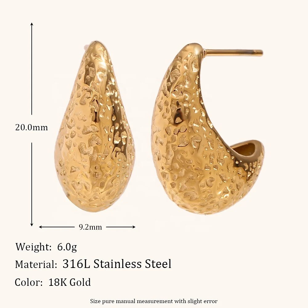 Stålörhängen med 18K förgyllning 20MM / 9,2MM