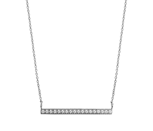 Stålhalsband med CZ 40+5 cm