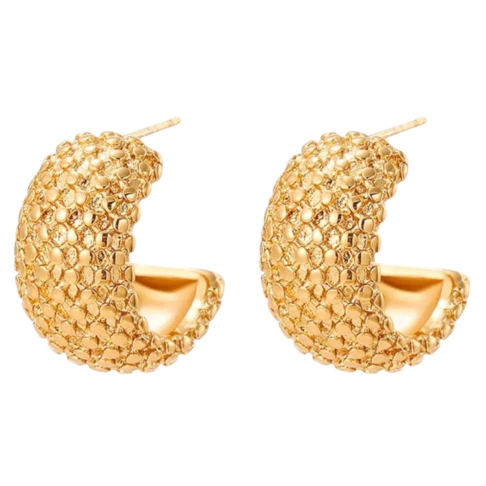 Stålörhängen med 18K förgyllning 21MM / 11,6MM