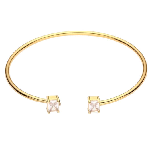 Stålarmband med 18K förgyllning och CZ - Reglerbar