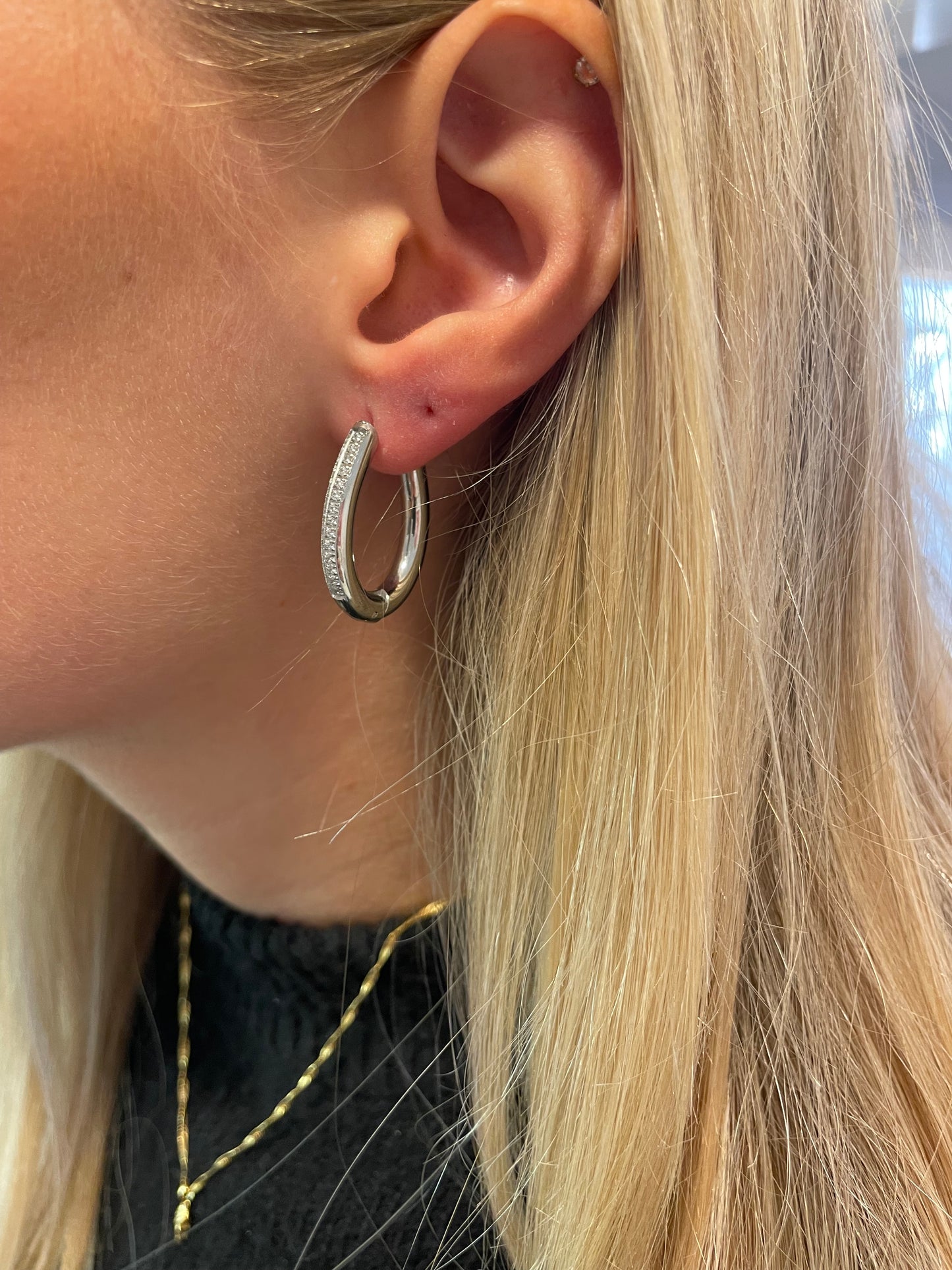 Stålörhängen med CZ 24MM / 20MM