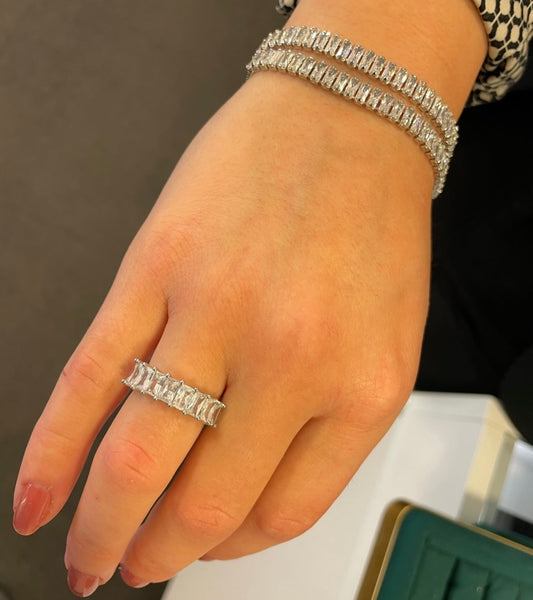 Stålarmband med CZ 19CM / 17CM (6MM)