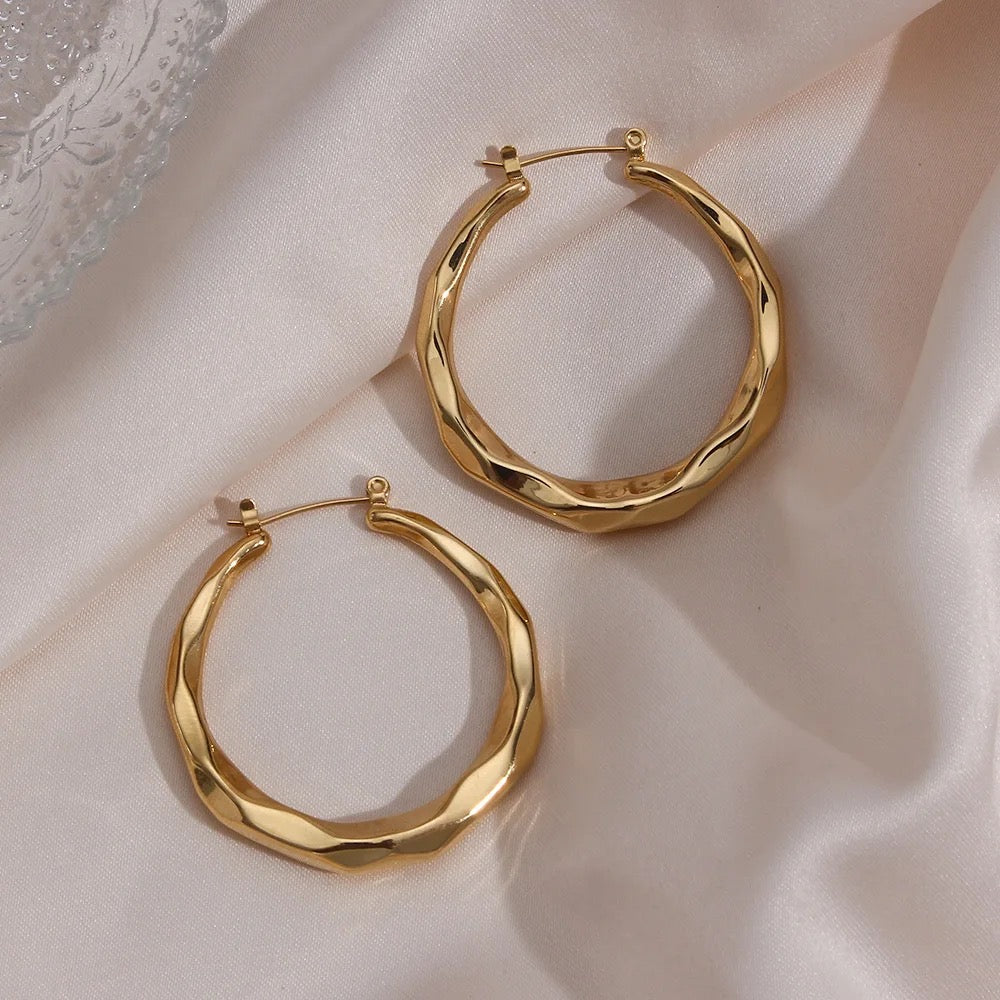 Stålörhängenmed 18K förgyllning 42MM / 40MM