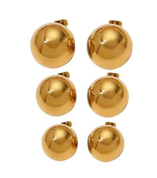 Stålörhängen med 18K förgyllning 14MM / 12MM / 10MM