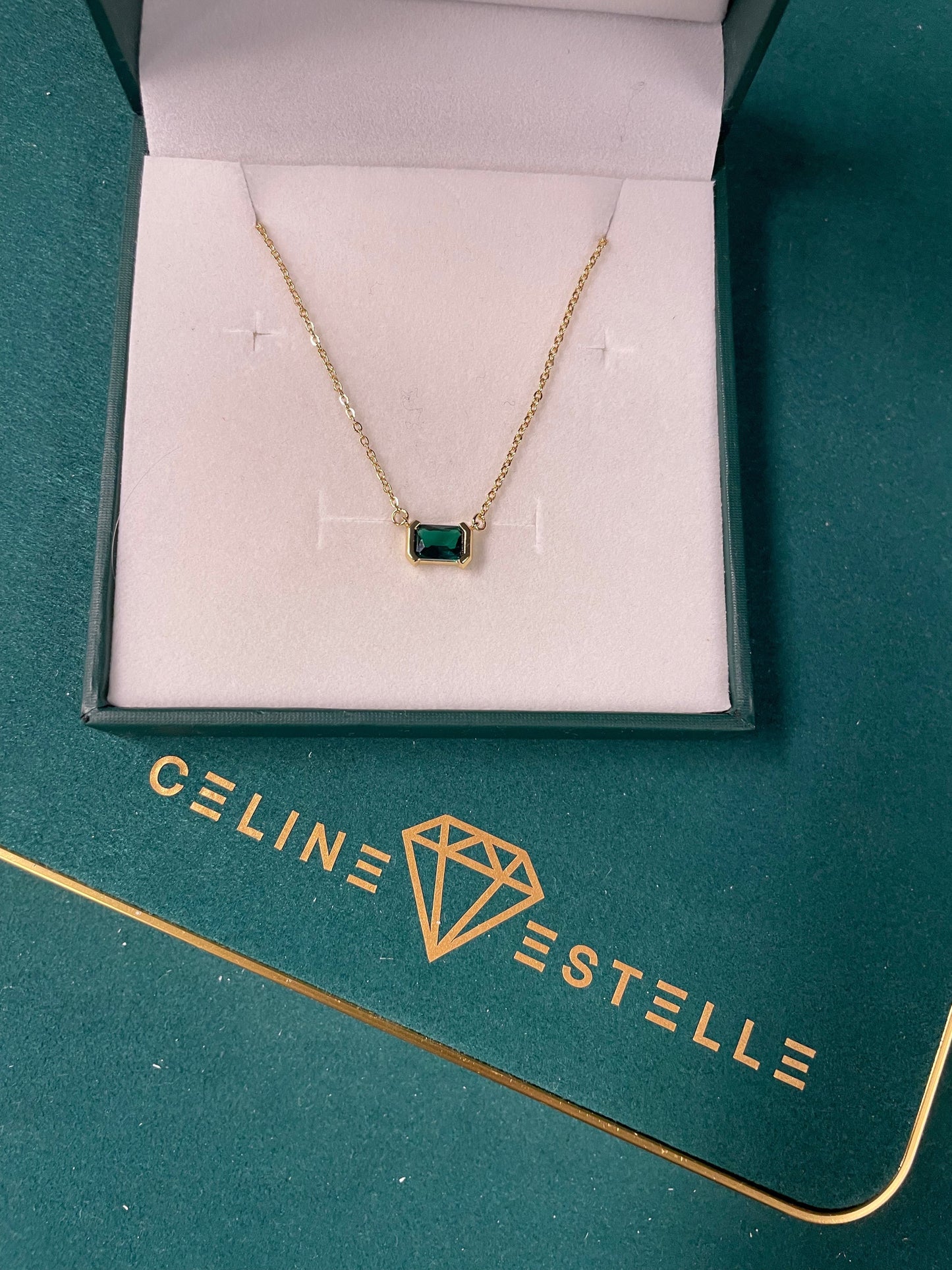 Stålhalsband med 18K förgyllning och CZ 40+5 cm