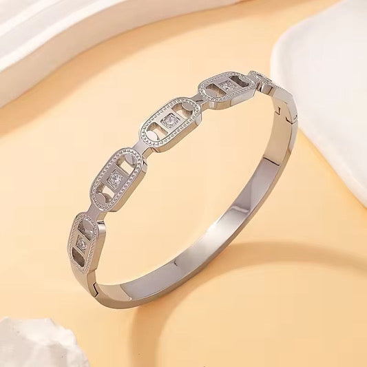 Stålarmband med CZ 8MM