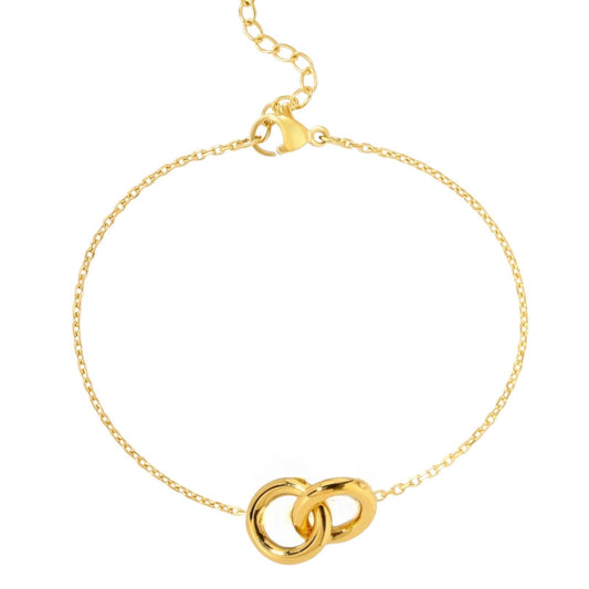 Stålarmband med 18K förgyllning 15+3 cm