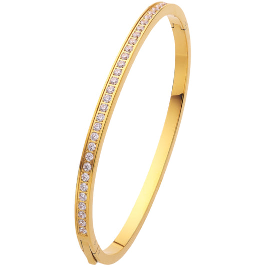 Stålarmband med 18K förgyllning och CZ 4MM