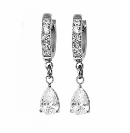 Stålörhängen med CZ