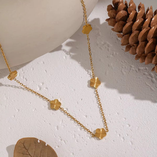 Stålhalsband med 18K förgyllning 40+5 cm