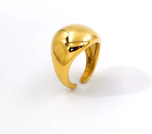 Stålring med 18K förgyllning - Reglerbar