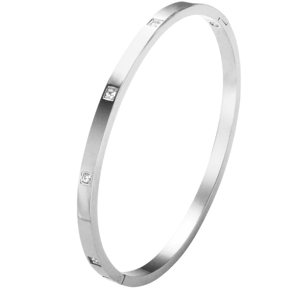 Stålarmband med CZ 4MM