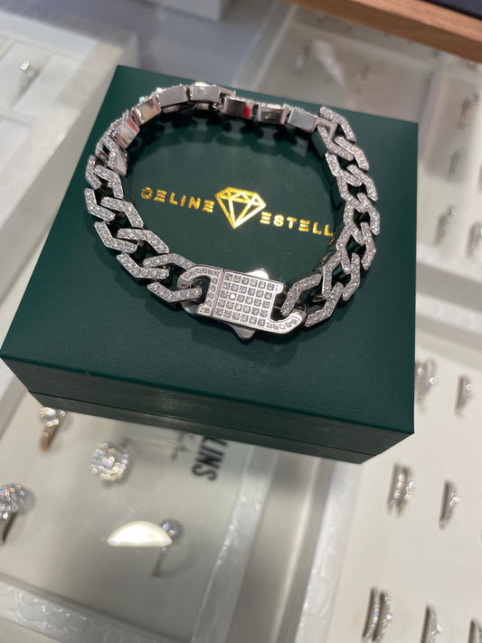 Stålarmband med CZ 19 cm