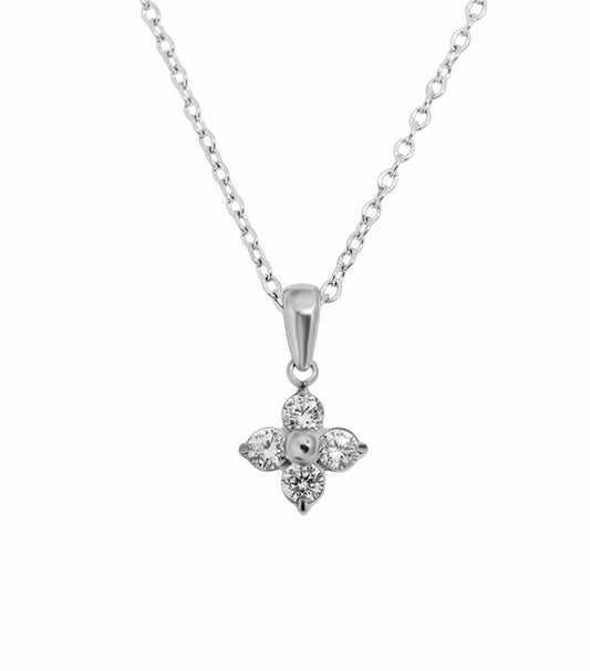 Stålhalsband med CZ 40+5 cm
