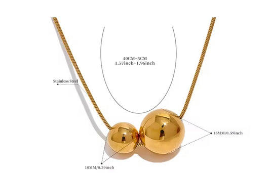 Stålhalsband med 18K förgyllning 40+5 cm