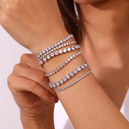 Stålarmband med CZ 16+4 cm 2MM / 3MM / 4MM