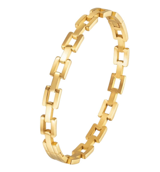 Stålarmband med 18K förgyllning 6MM
