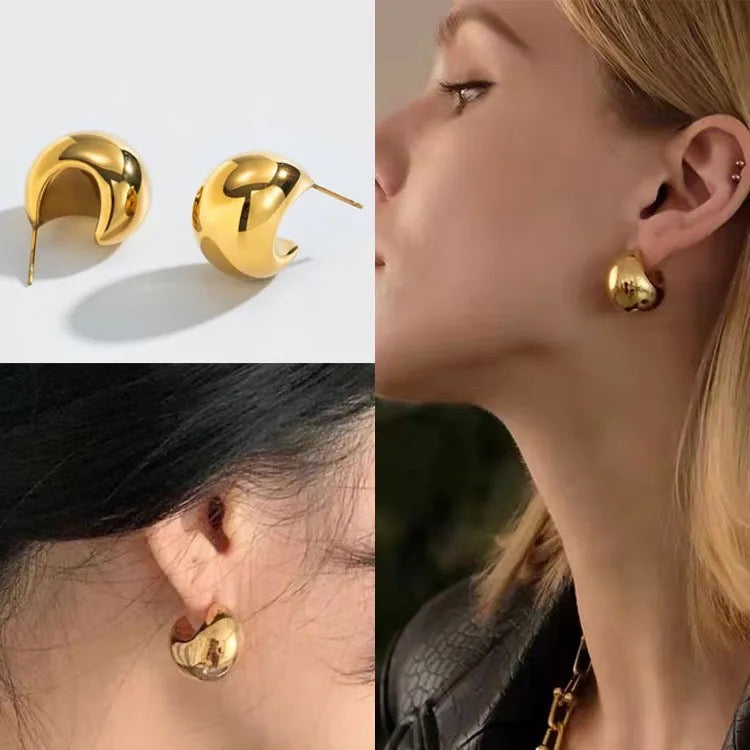 Stålörhängen med 18K förgyllning