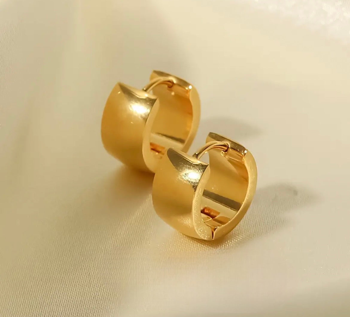 Stålörhängen med 18K förgyllning 16MM / 7MM