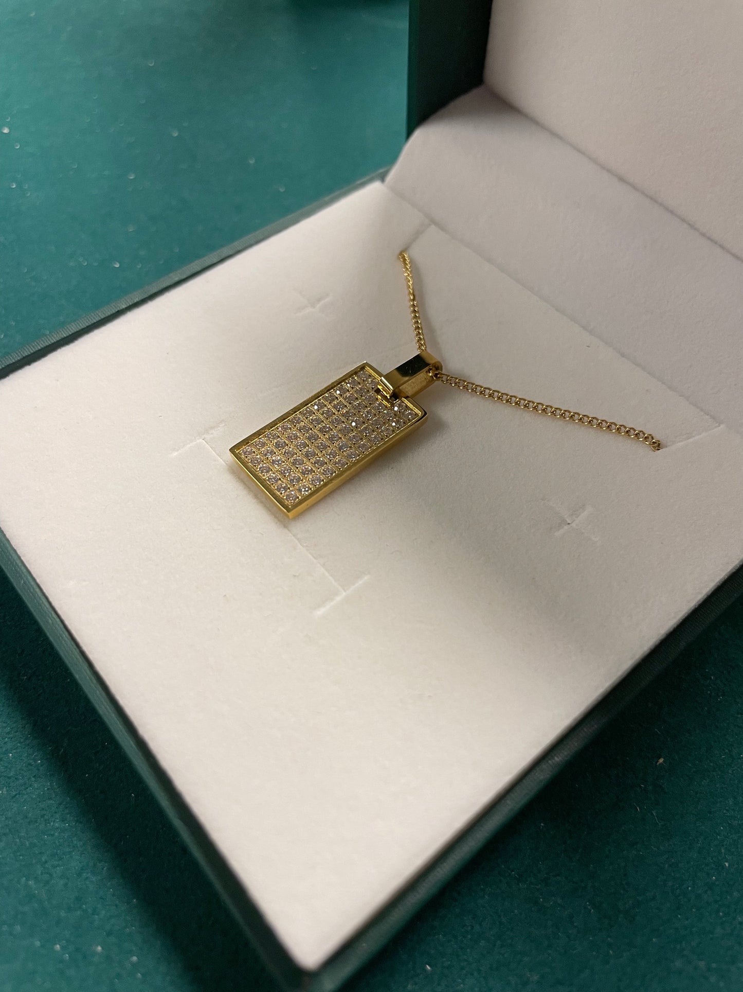 Stålhalsband med 18K förgyllning och CZ 41,5+5 cm