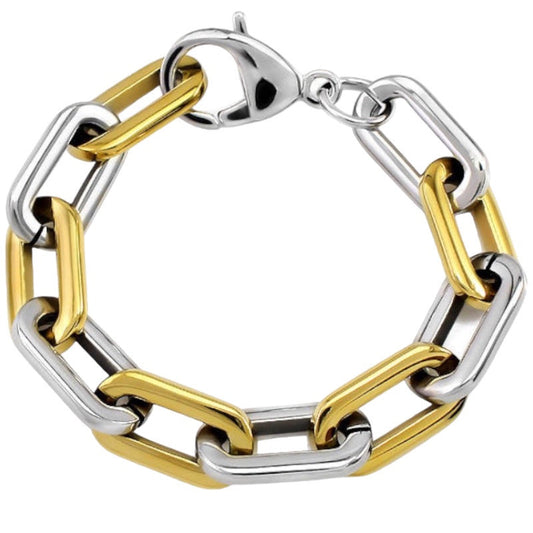 Stålarmband med 18K förgyllning 20 cm