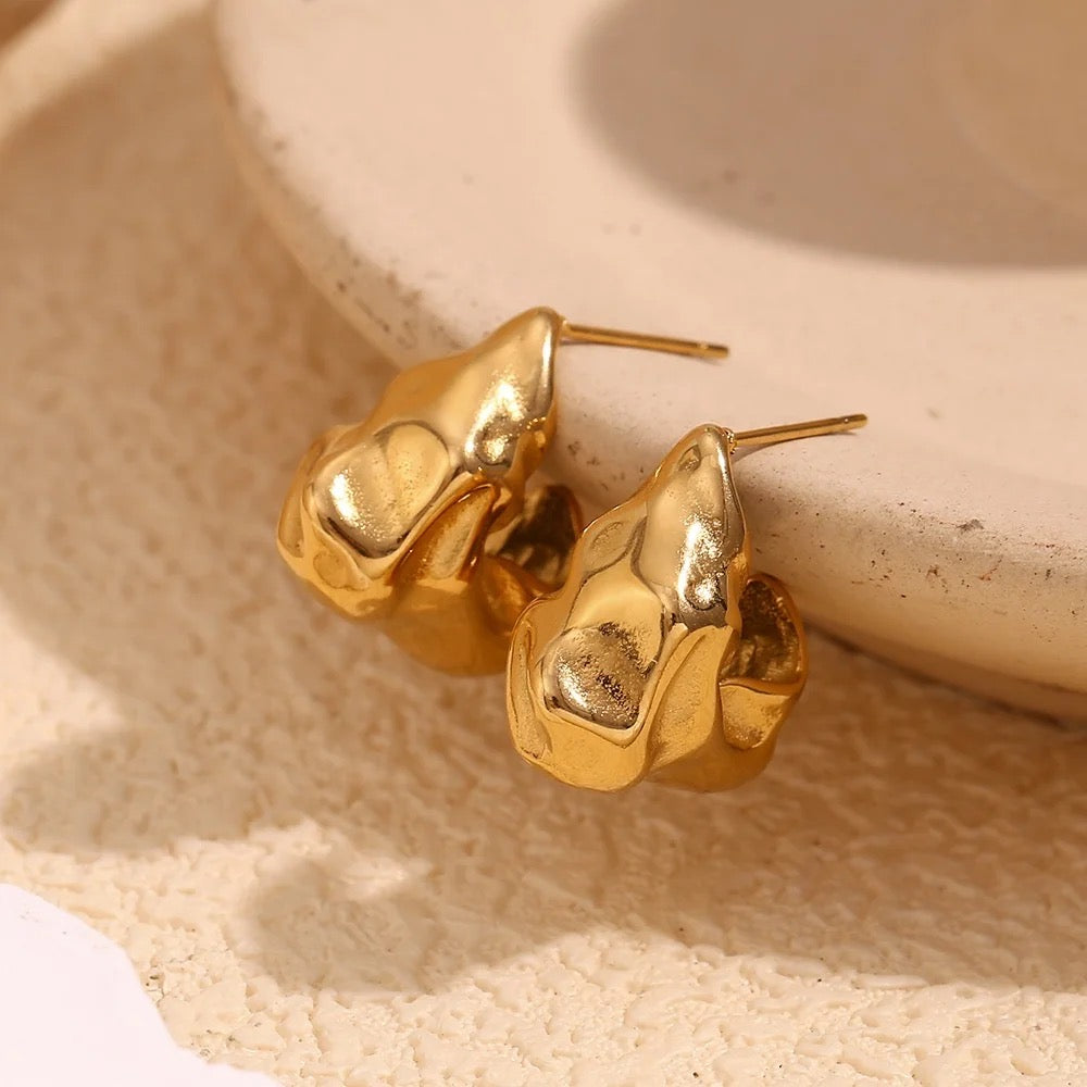 Stålörhängen med 18K förgyllning 19,6MM / 18,2MM