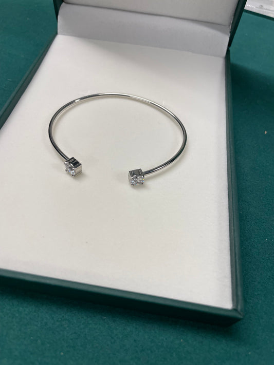 Stålarmband med CZ - Reglerbar