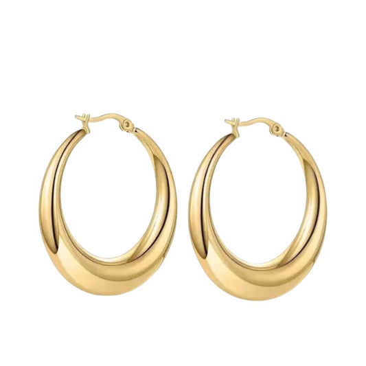 Stålörhängen med 18K förgyllning 20MM