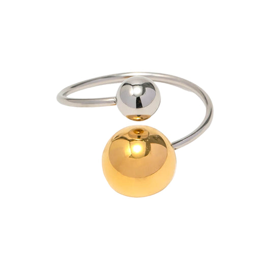 Stålring med 18K förgyllning - Reglerbar