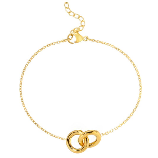 Stålarmband med 18K förgyllning 15+3 cm