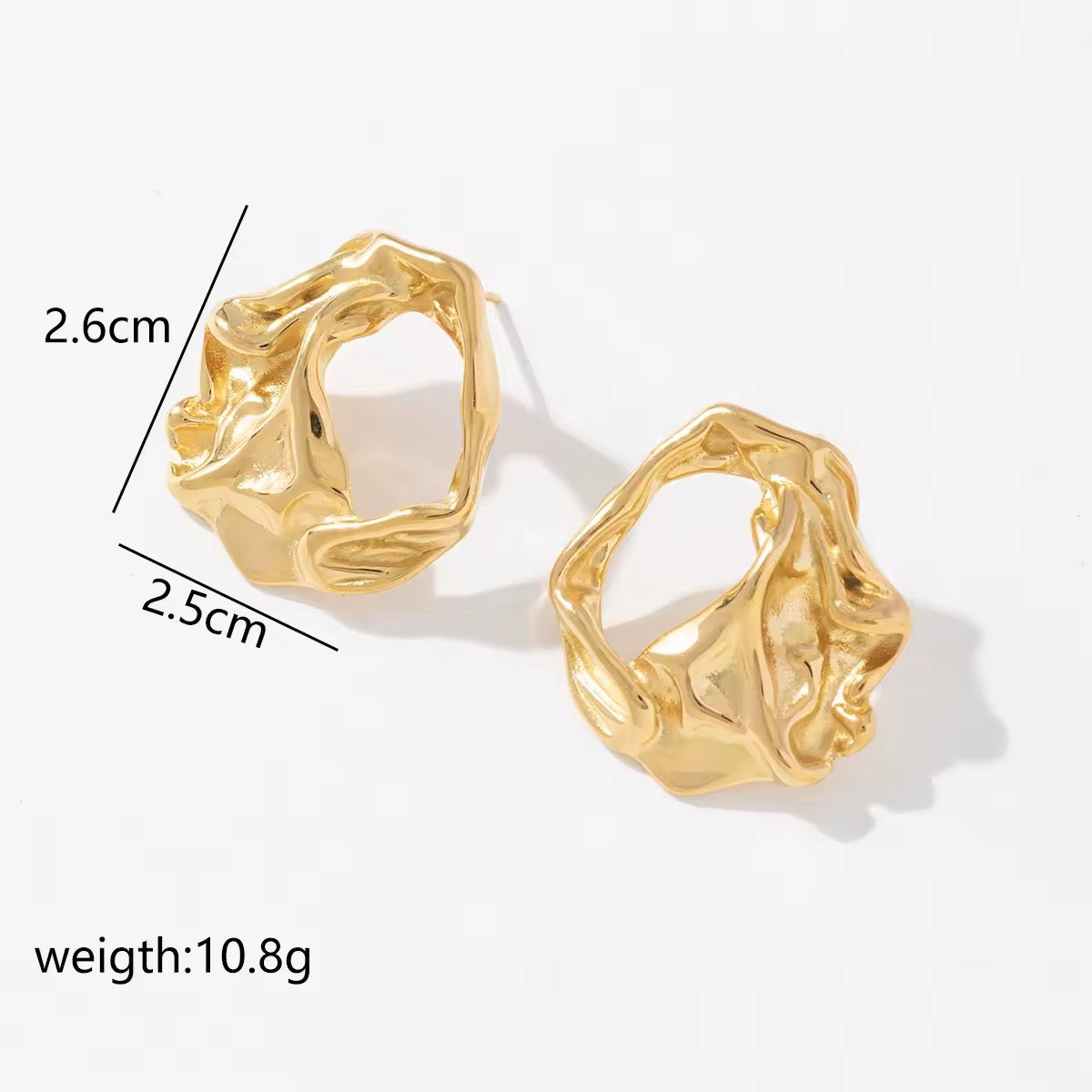 Stålörhängenmed 18K förgyllning 26MM / 25MM