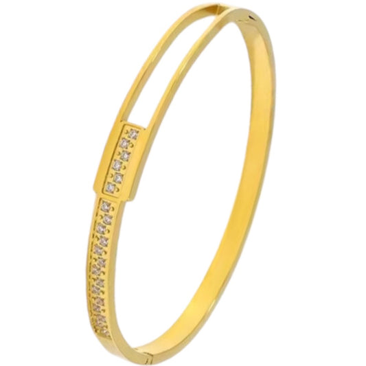 Stålarmband med 18K förgyllning och CZ 5MM