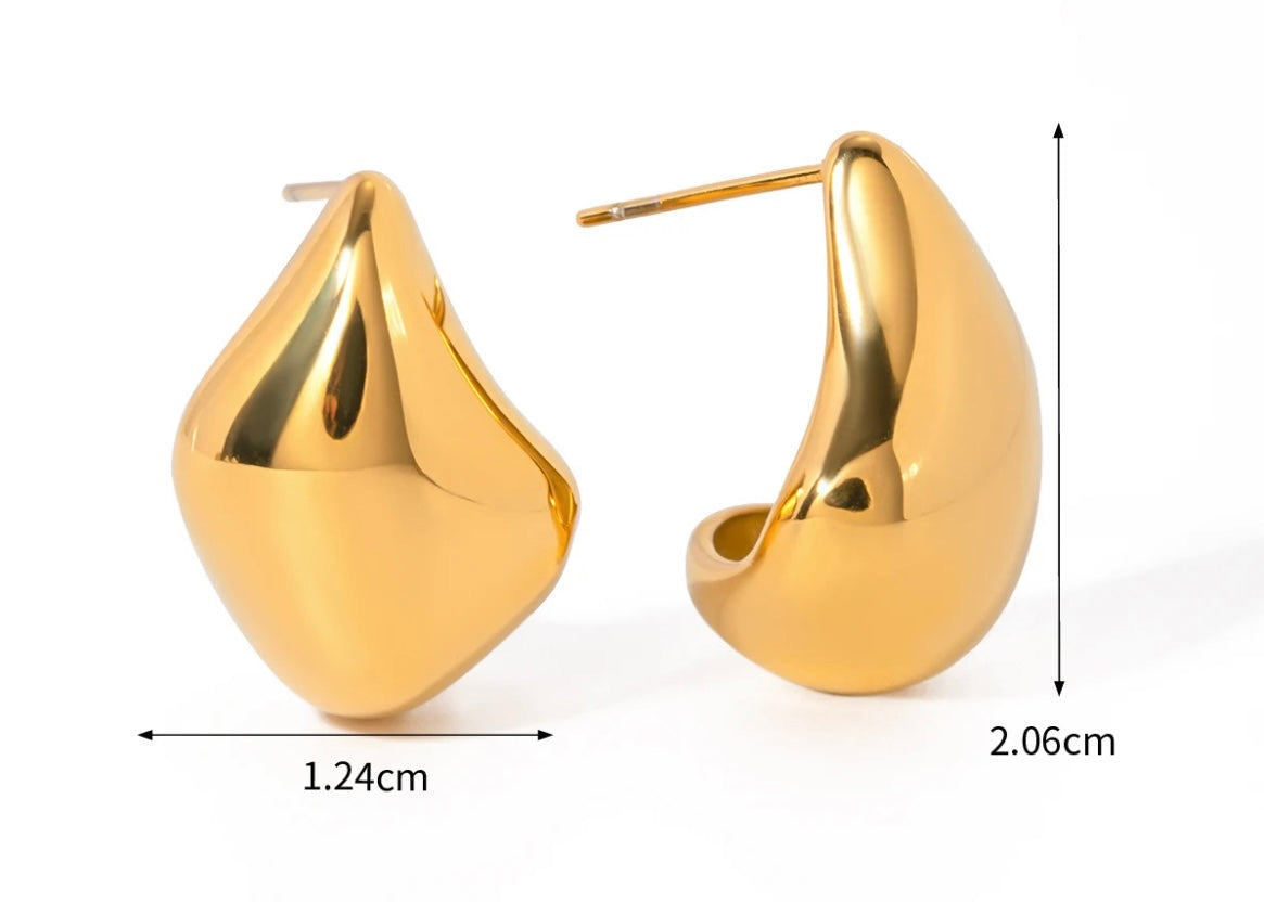 Stålörhängen med 18K förgyllning 21MM