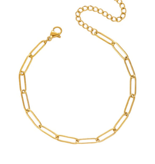 Stålarmband med 18K förgyllning 15+5 cm