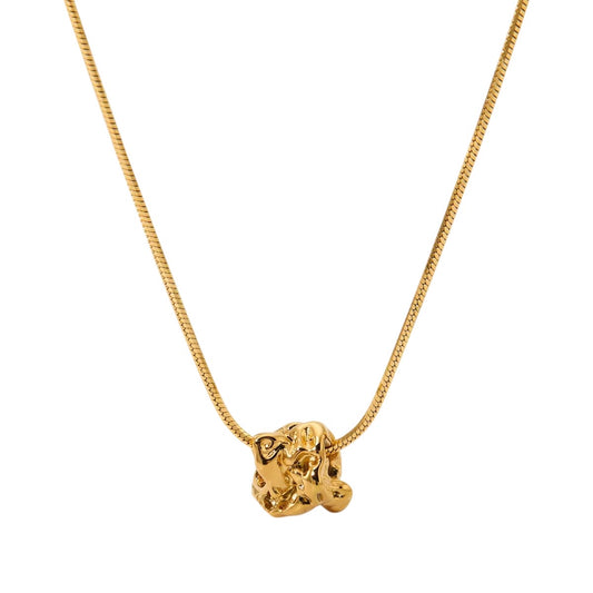 Stålhalsband med 18K förgyllning 40,5+5 cm