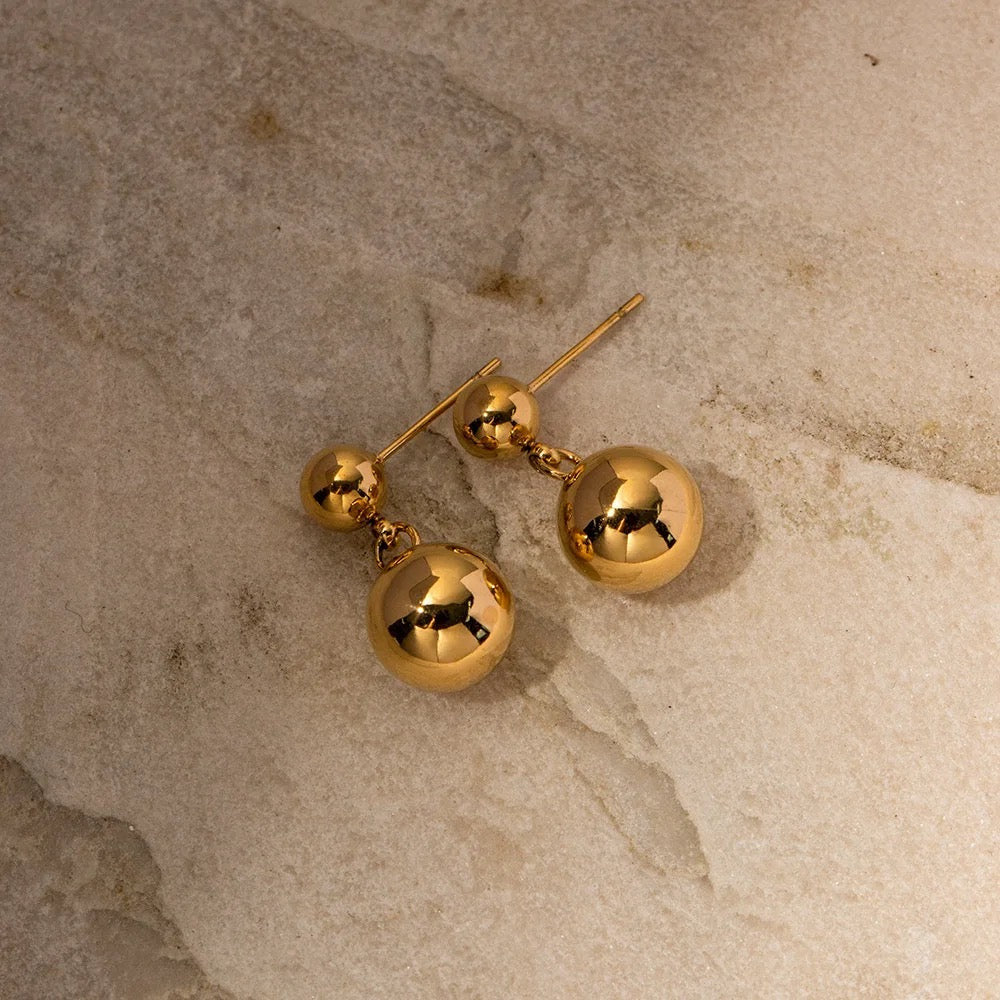 Stålörhängen med 18K förgyllning 23MM / 12MM