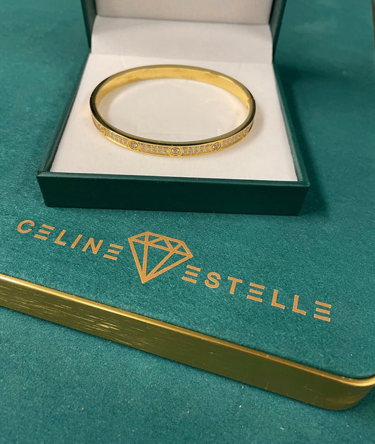 Stålarmband med 18K förgyllning och CZ 5MM