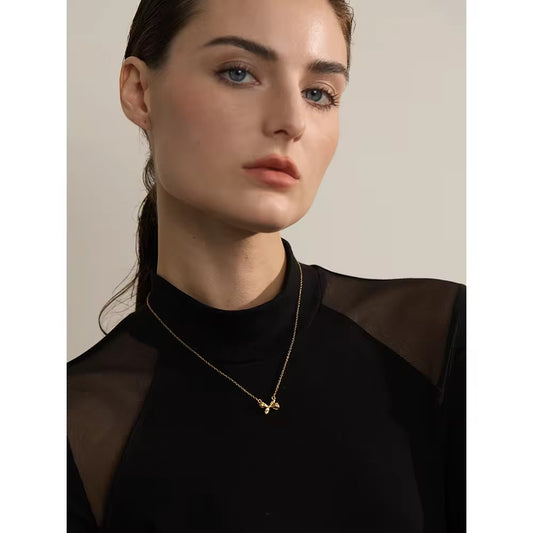 Stålhalsband med 18K förgyllning 40+5 cm