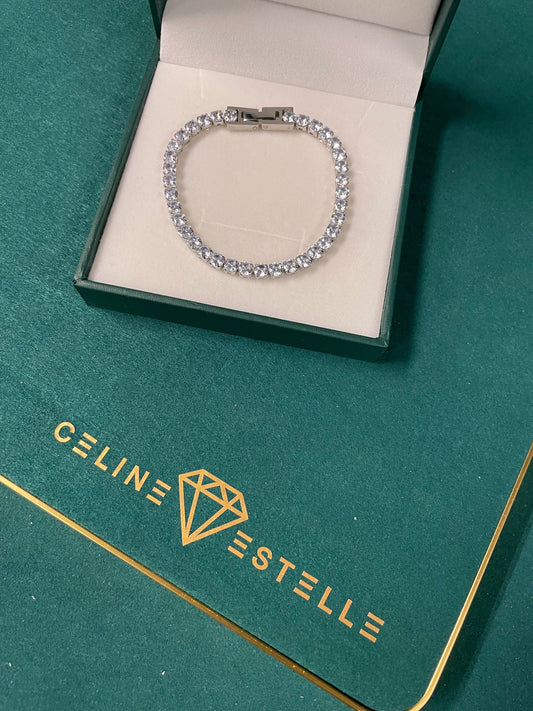 Stålarmband med CZ 16CM / 17CM / 18CM / 19CM (4MM)