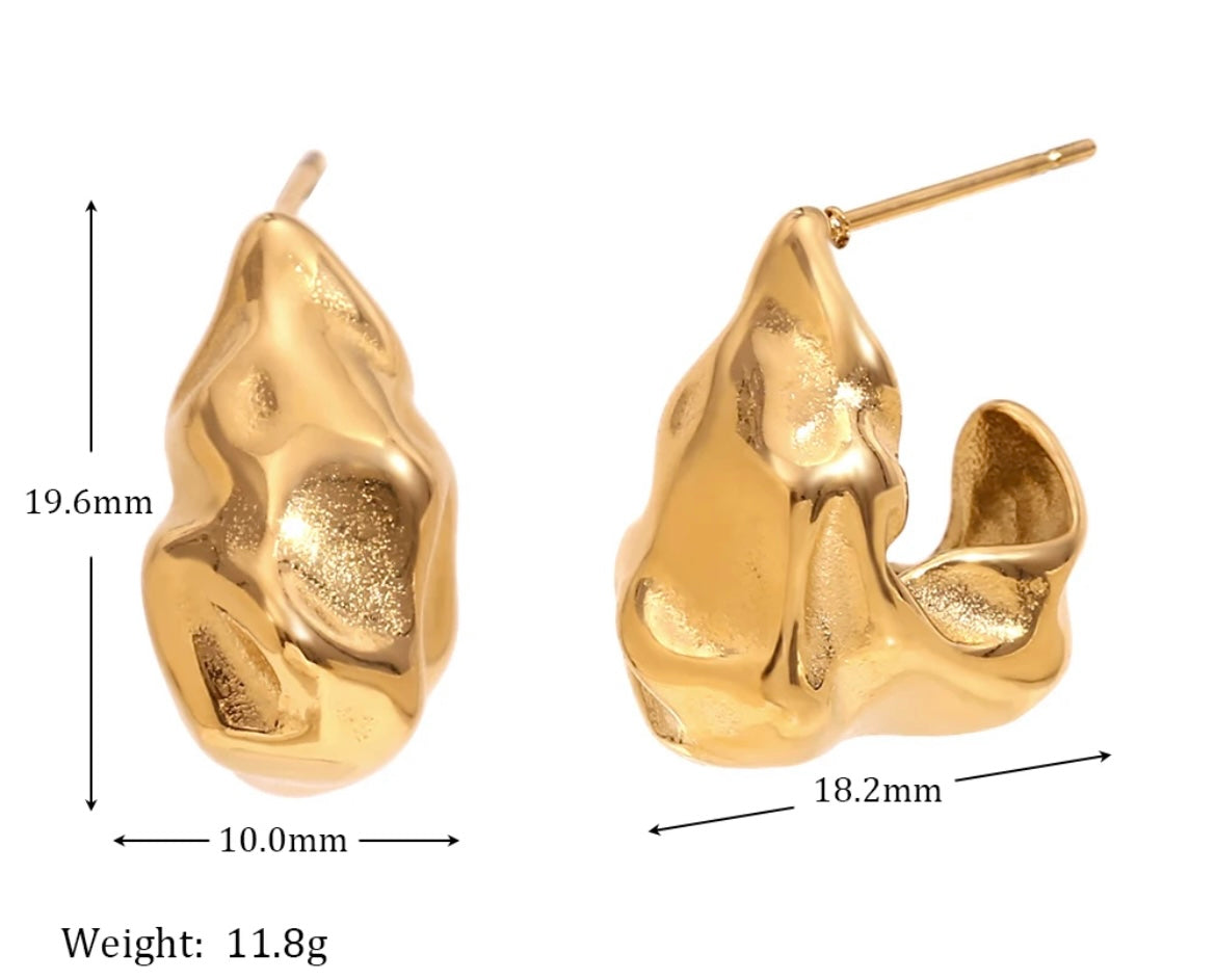 Stålörhängen med 18K förgyllning 19,6MM / 18,2MM